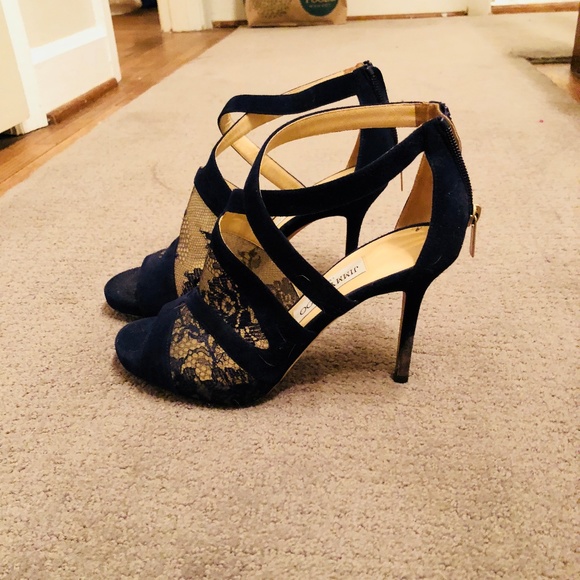 Jimmy Choo 'Vantage' Suede and Lace Heels - Picture 5 of 8